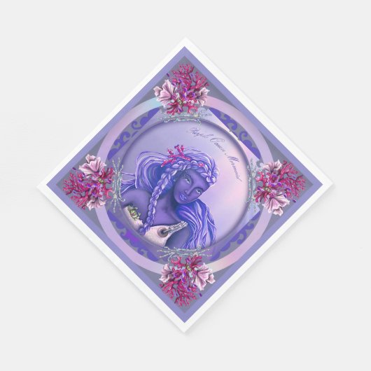 Paarse Ocean Mermaid Napkins Servet (Hoek)