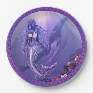 Paarse Ocean Mermaid Papieren Bordje