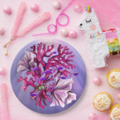 Paarse Ocean Mermaid Papieren Bordje (Feest)