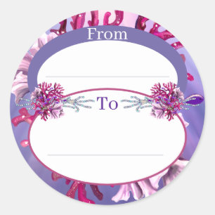 Paarse Ocean Mermaid round sticker