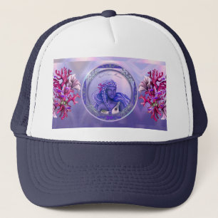 Paarse Ocean Mermaid Trucker Pet