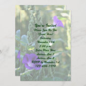 Paarse ochtend gloriebloemen feest kaart (Voorkant / Achterkant)