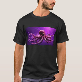 Paarse octopus ontwerp t-shirt