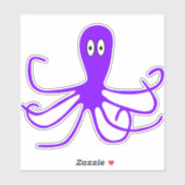 Paarse octopus sticker (Vel)