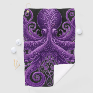 Paarse Octopus Victorian Steampunk Kraken Golfhanddoek