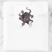 Paarse octopus vierkante sticker (Tas)