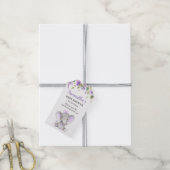Paarse Olifant Baby Meisje Douche Sprinkle Favor Cadeaulabel (Met Touw)