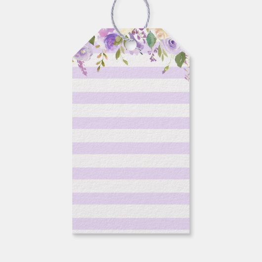 Paarse Olifant Baby Meisje Douche Sprinkle Favor Cadeaulabel (Achterkant)