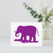 Paarse olifant briefkaart (Staand voorkant)
