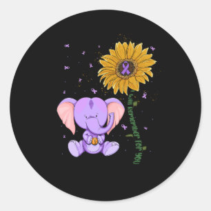 Paarse olifant die ik zal herinneren voor je zonne ronde sticker