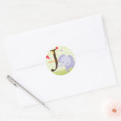 Paarse olifant stickers/monogram toevoegen ronde sticker (Envelop)