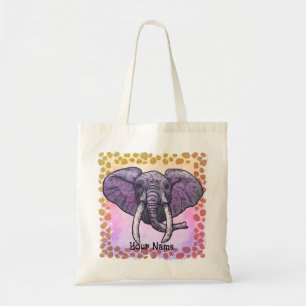 Paarse Olifant Tote Bag