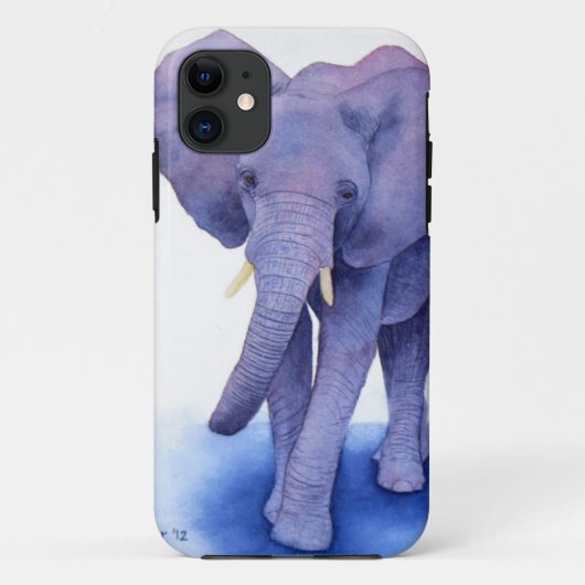 paarse olifant waterverf kunst op meerdere objecte Case-Mate iPhone case (Achterkant)