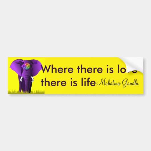 Paarse olifantenbumsticker bumpersticker (Voorkant)