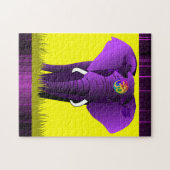 Paarse olifantenpuzzel legpuzzel (Horizontaal)