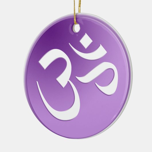 Paarse Om Symbol Keramisch Ornament (Links)