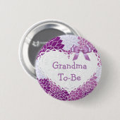 Paarse oma om Baby shower Button te zijn (Voorkant /achterkant)