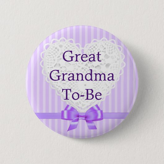 Paarse Oma wordt Baby shower Button (Voorkant)