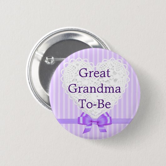 Paarse Oma wordt Baby shower Button (Voorkant /achterkant)