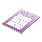 Paarse Ombre 6x6 Sudoku Grid Sjabloon Notitieblok (Gedraaid)