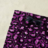 Paarse ombre & Black Glam Glitter Leopard Spots Strandlaken (In situ)