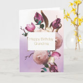 Paarse Ombre Bloemen Kaart (Gele Bloem)