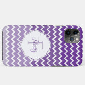Paarse Ombre Chevron Persoonlijke iPhone Case (Achterkant (horizontaal))