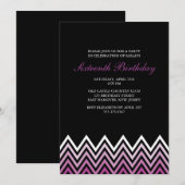 Paarse Ombre Chevrons Verjaardag Kaart (Voorkant / Achterkant)