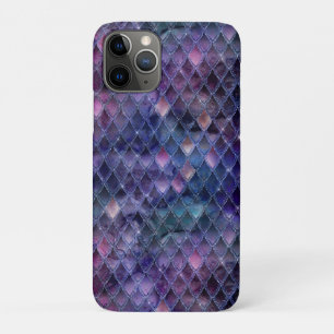 Paarse ombre- en glitterdrakenschalen schetsen iPhone 11 pro hoesje