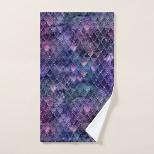 Paarse ombre- en glitterdrakenschalen schetsen handdoek (Handdoek)