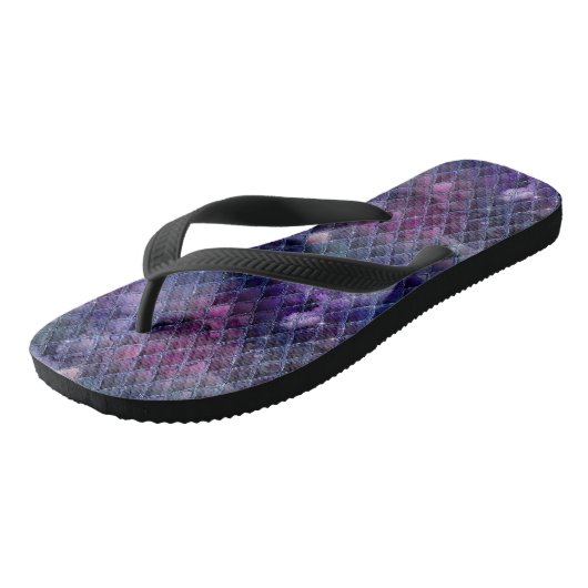 Paarse ombre- en glitterdrakenschalen schetsen teenslippers (Schuin)