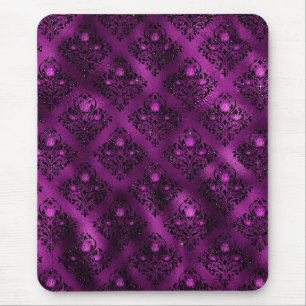 Paarse Ombre Glam Glitter Damask Patroon Muismat