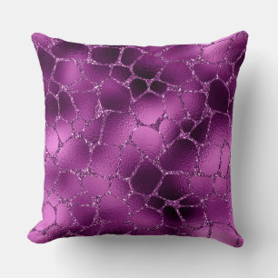 Paarse Ombre Glam Glitter Giraffe Vlekken Patroon Kussen