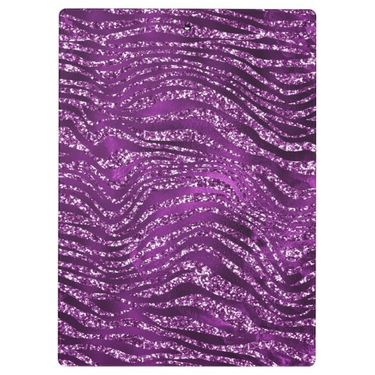 Paarse Ombre Glam Glitter Tiger Stripes Patroon Klembord (Achterkant)