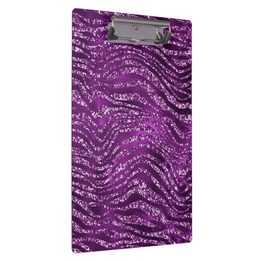 Paarse Ombre Glam Glitter Tiger Stripes Patroon Klembord (Rechts)