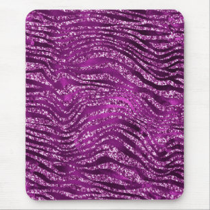 Paarse Ombre Glam Glitter Tiger Stripes Patroon Muismat