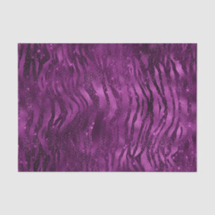 Paarse Ombre Glam Glitter Tijgerstrepen Patroon Tissuepapier