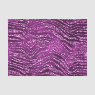 Paarse Ombre Glam Glitter Tijgerstrepen Patroon Tissuepapier