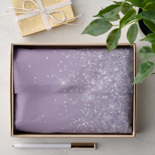 Paarse Ombre Glitter Tissuepapier (Geschenk)