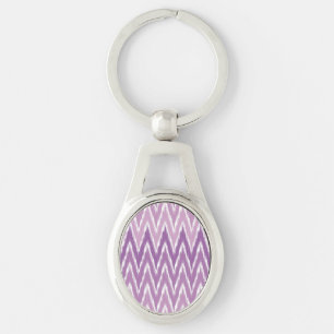 Paarse Ombre Ikat Chevron Zig Zag Stripes Patroon Sleutelhanger