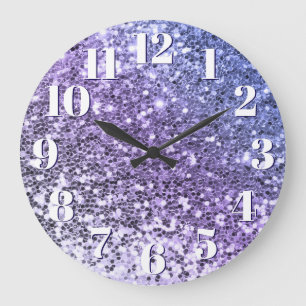 Paarse Ombre Klomp Glitter Grote Klok