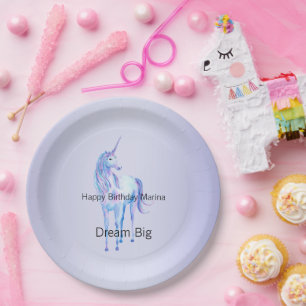 Paarse Ombre Magical Unicorn Papieren Bordje