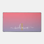 Paarse Ombre Monogram Naam Script Bureaumat (Voorkant)