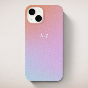 Paarse Ombre Sky gepersonaliseerd Initiaal monogra Case-Mate iPhone 14 Hoesje