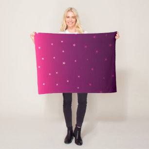 Paarse ombre sterren fleece deken