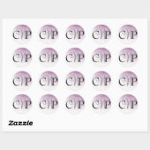 Paarse Ombre Wedding Monogram stickers (Vel)