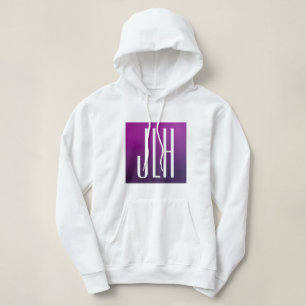 Paarse Ombre & Witte Beginletters of Andere Tekst Hoodie
