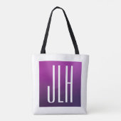 Paarse Ombre & Witte Initialen of andere Tekst Draagtas (Achterkant)