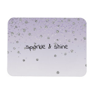 Paarse Ombre Zilveren Confetti Magneet
