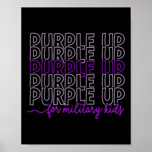 Paarse omhoog voor Kinder militaire kind maand b Poster